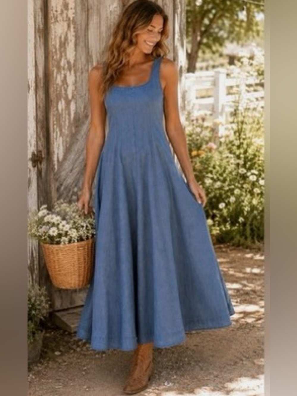Anthropologie Meadow Rhodes Denim dress PM